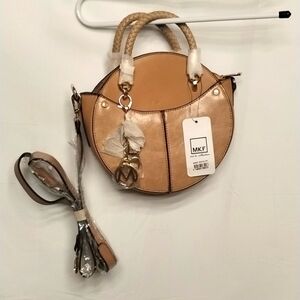 MKF mia k collection tan crossbody purse handbag vegan leather